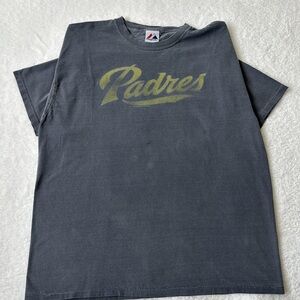 San Diego Padres Vintage Style T Shirt XL Faded Blue Gray Distressed MLB Tee